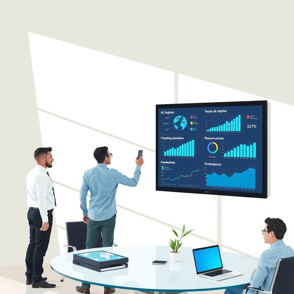 Transformação digital com IA em escritório brasileiro moderno